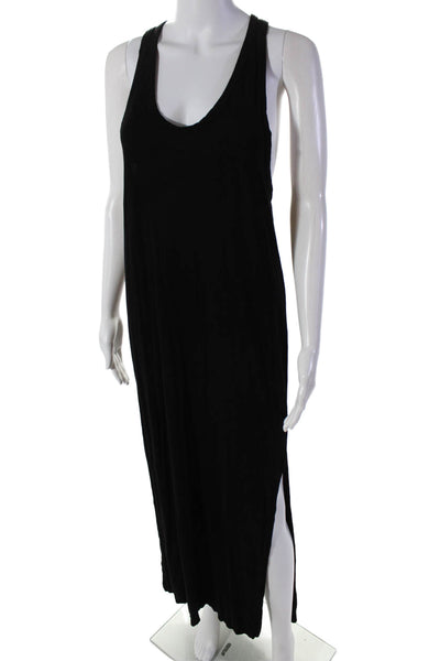 T Alexander Wang Womens Jersey Scoop Neck Split Hem Maxi Tank Dress Black Size S