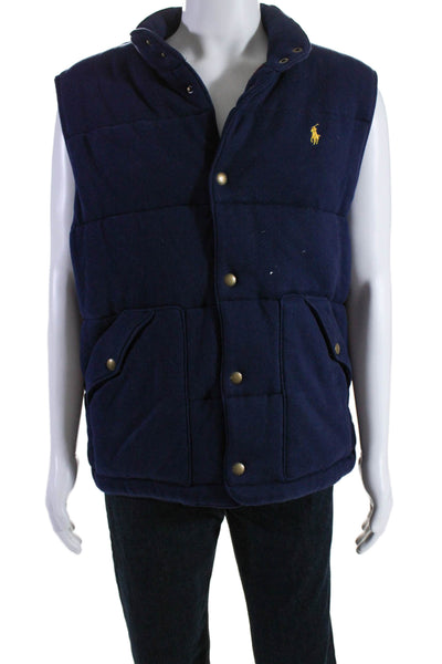 Polo Ralph Lauren Mens Two Pocket High Neck Button Up Vest Navy Size XL