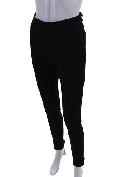 L'Agence Women's Button Closure Flat Front Straight Leg Pants Black Size 26