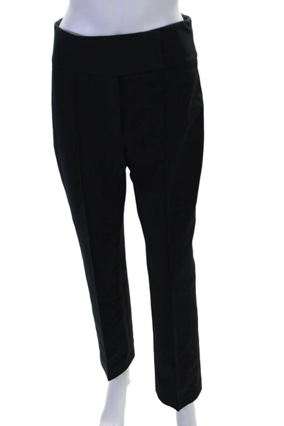 Veronica Beard Womens Creased Straight Leg Dress Pants Black Cotton Size 8