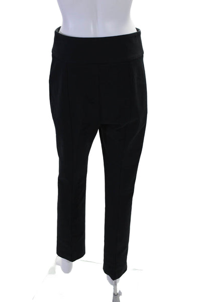 Veronica Beard Womens Creased Straight Leg Dress Pants Black Cotton Size 8