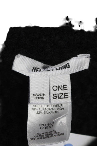 Helmut Lang Womens Alpaca Blend Pull On Neck Scarf Black Size One Size