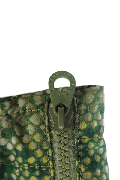 Marc By Marc Jacobs Womens Snakeskin Print Zipper Closure Clutch Handbag Green G