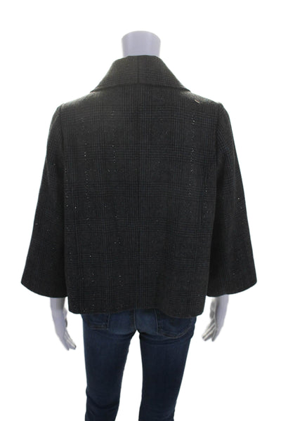 IRO Womens Two Button Notched Lapel Woven Blazer Wool Gray Size 38