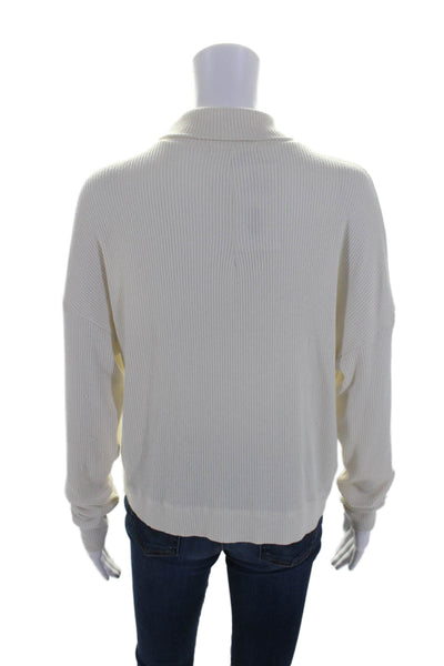 Stateside Womens Long Sleeve Rib Knit Turtleneck Sweater White Size XS