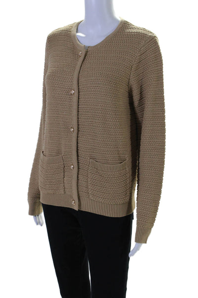 Lillusory Womens Long Sleeve Thick Knit Button Down Cardigan Sweater Beige Small