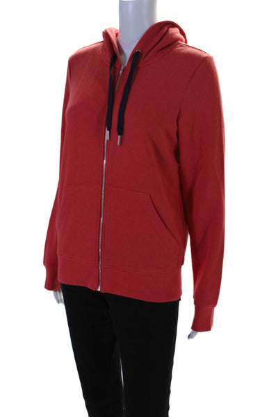 Peleton Womens Long Sleeve Front Zip Thick Knit Hoodie Red Size Small