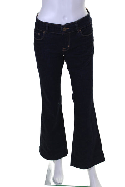 J Brand Womens Dark Washed Buttoned Zipped Flare Leg Jeans Blue Size EUR 28