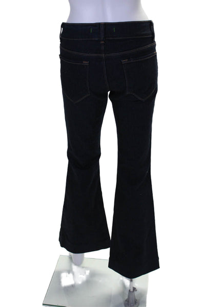 J Brand Womens Dark Washed Buttoned Zipped Flare Leg Jeans Blue Size EUR 28