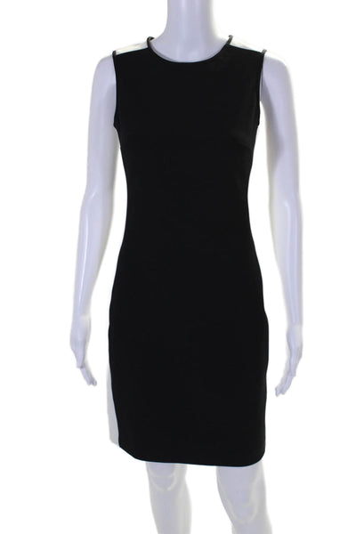 Shoshanna Womens Colorblock Zipped Sleeveless Midi Sheath Dress Black Size 6