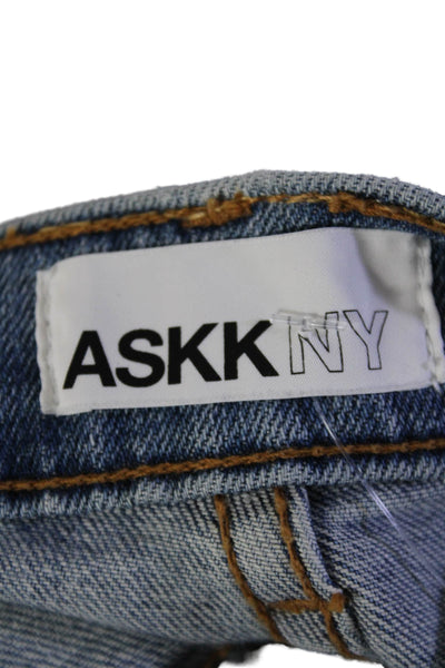 ASKKNY Women's Light Wash High Waist Five Pockets Bootcut Denim Pants Size 29