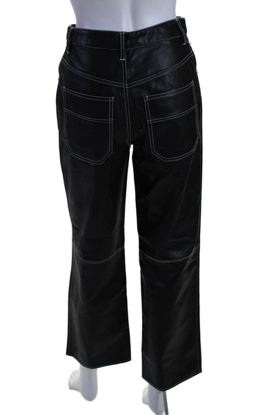 We The Free Women's High Waist Five Pockets Faux Leather Pants Black Size 2