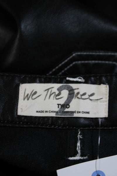 We The Free Women's High Waist Five Pockets Faux Leather Pants Black Size 2