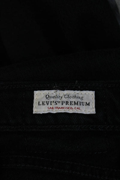 Levis Women's Button Closure Distress Straight Leg Jeans Pants Black Size 25