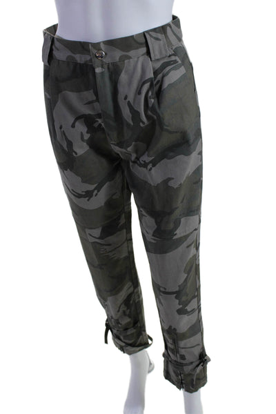 Kimberly Taylor Women's Flat Front Straight Leg Pants Camouflage Size XS
