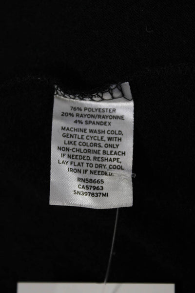 Something Navy Womens Long Sleeve Square Neck Knit Shirt Black Size 1