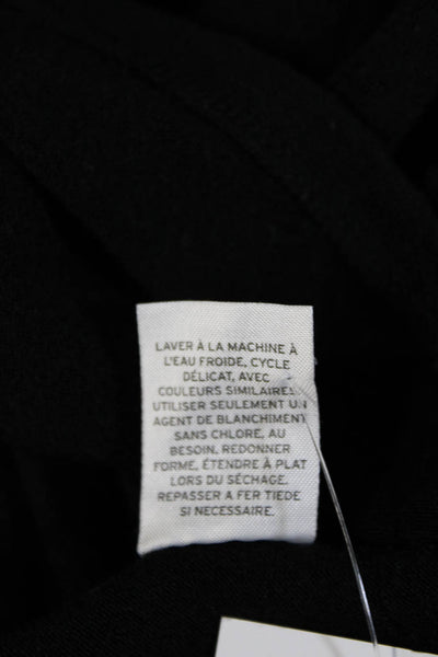 Something Navy Womens Long Sleeve Square Neck Knit Shirt Black Size 1