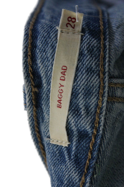 Levi Strauss & Co Womens Cotton Distressed Baggy Dad Jeans Blue Size 28