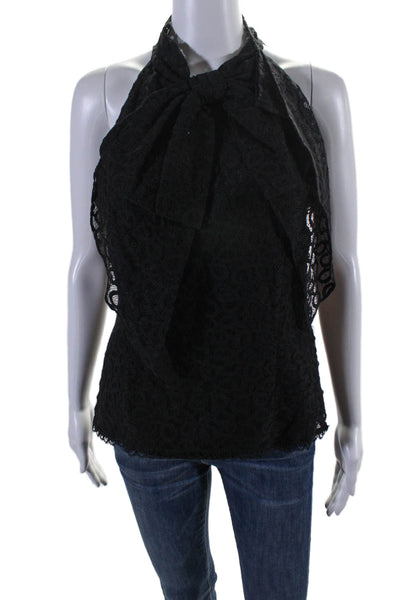 Milly Of New York Womens Lace Bow Front Sleeveless Tank Top Black Size 8