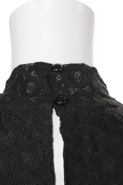 Milly Of New York Womens Lace Bow Front Sleeveless Tank Top Black Size 8