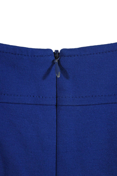 Trina Turk Womens Round Neck Sleeveless Knee Length A-Line Dress Blue Size S