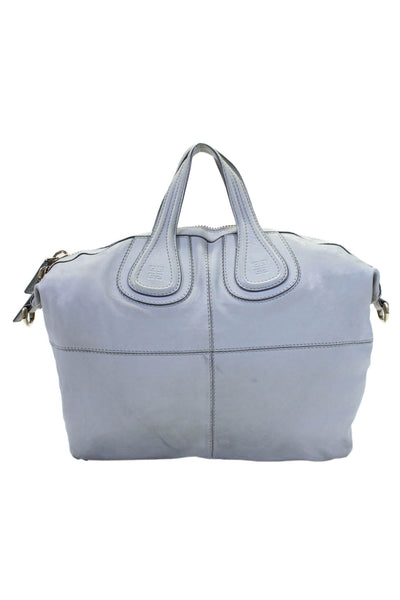 Givenchy Womens Leather Zip Up Nightingale Gray Large Shoulder Bag Handbag