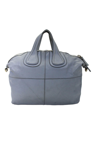 Givenchy Womens Leather Zip Up Nightingale Gray Large Shoulder Bag Handbag