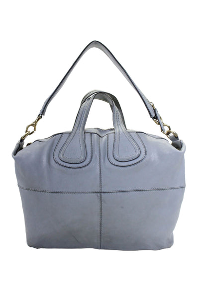 Givenchy Womens Leather Zip Up Nightingale Gray Large Shoulder Bag Handbag