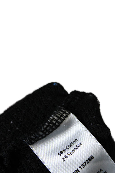 Year Of Ours Womens Mid Rise Straight Leg Open Knit Pants Black Cotton Small