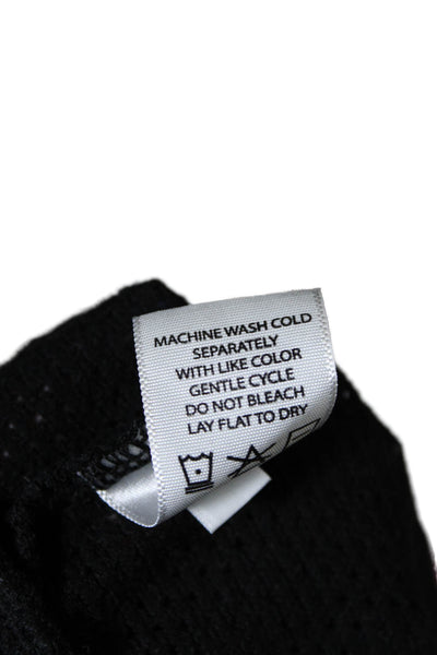 Year Of Ours Womens Mid Rise Straight Leg Open Knit Pants Black Cotton Small