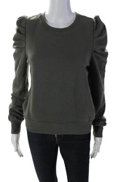 Rebecca Minkoff Womens Long Sleeve Crew Neck Sweatshirt Gray Cotton Size XS