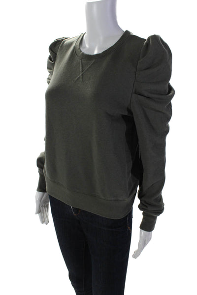 Rebecca Minkoff Womens Long Sleeve Crew Neck Sweatshirt Gray Cotton Size XS