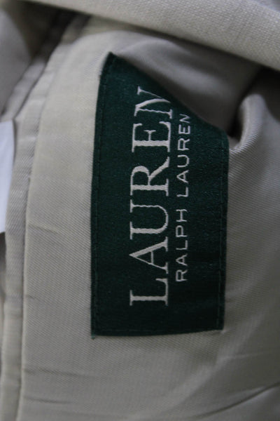 Lauren by Ralph Lauren Womens Two Piece Two Button Suit Beige Size 14