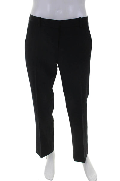 Theory Womens Flat Front Zipped Hook & Eye Straight Dress Pants Black Size 10