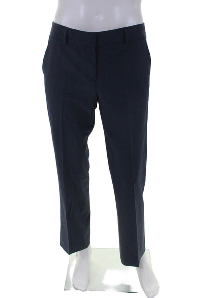 Theory Mens Wool Hook & Eye Zipped Flat Front Dress Pants Navy Size EUR 34