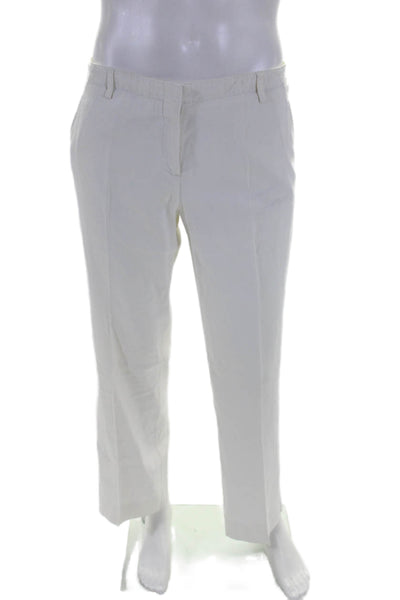 Theory Womens Straight Leg Zipped Hook & Eye Casual Pants White Size 10