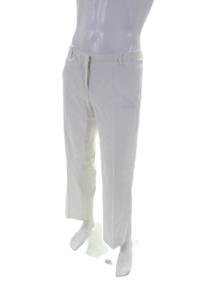 Theory Womens Straight Leg Zipped Hook & Eye Casual Pants White Size 10