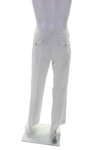 Theory Womens Straight Leg Zipped Hook & Eye Casual Pants White Size 10