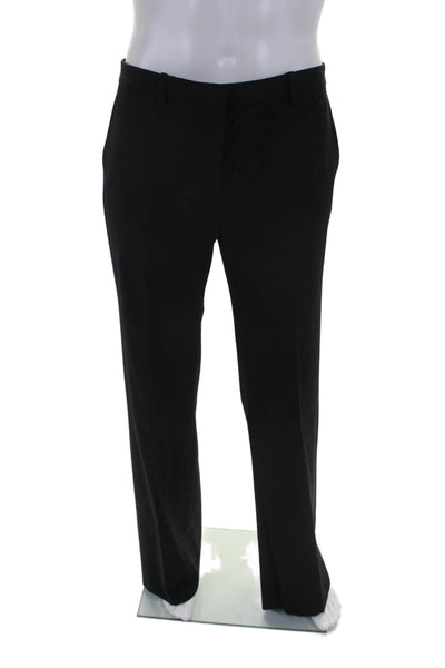 Theory Womens Wool Zipped Hook & Eye Straight Leg High Rise Pants Black Size 12