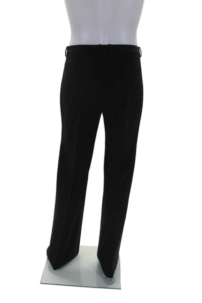 Theory Womens Wool Zipped Hook & Eye Straight Leg High Rise Pants Black Size 12