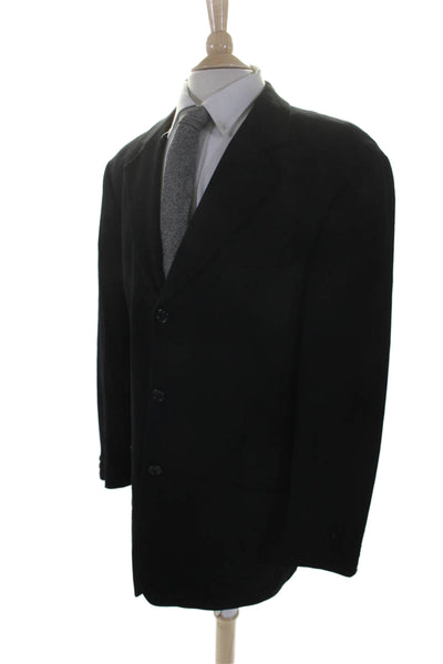 Boss Hugo Boss Mens Wool Crepe No Vent Three Button Blazer Jacket Black Size 42