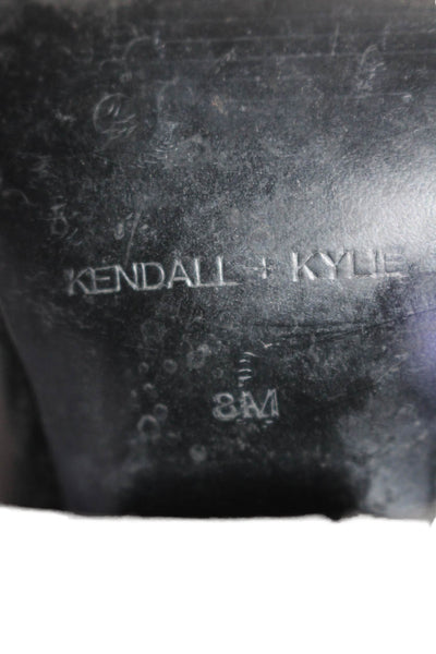 Kendall & Kylie Womens Almond Toe Side Zip High Heel Ankle Boots Black Size 8