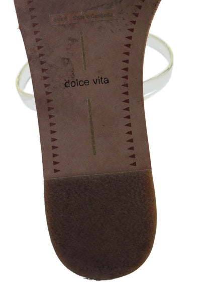 Dolce Vita Womens Slip-On Round Toe Strapped Rubber Sandals Clear Size 8