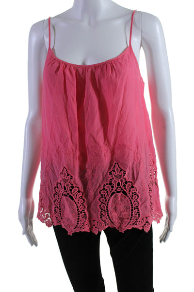 Velvet for Calypso St. Barth Womens Textured Sleeveless Tank Blouse Pink Size P