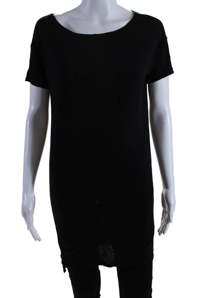 T Alexander Wang Womens Round Neck Short Sleeve Pullover Top Black Size XS