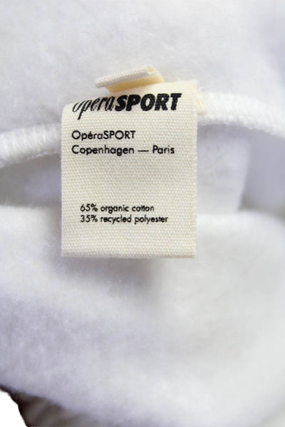 Opera Sport Womens Elastic Waistband Logo Knit Shorts White Cotton Size 0