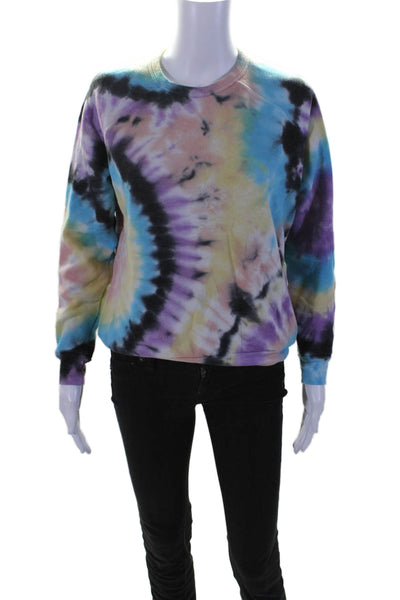 Mother Womens Crew Neck Tie Dyed Sweatshirt Multicolored Cotton Size Small