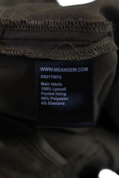 Me + Em Womens High Rise Top Stitch Front Tapered Leg Cargo Pants Green Size 8