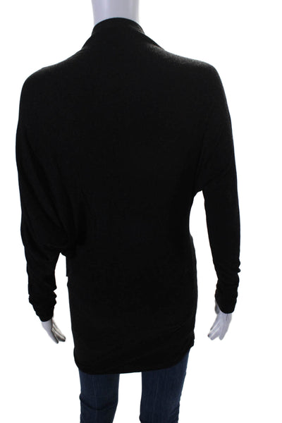 Club Donna Womens Long Sleeves Pullover Turtleneck Blouse Black Size Medium