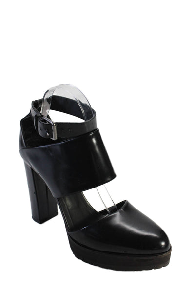 Brunello Cucinelli Womens Patent Leather Ankle Strap Heels Black Size 40 10